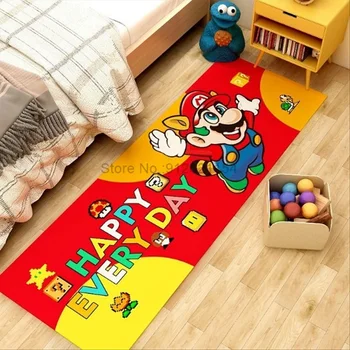 Коврики Super Mario для пола в спальне, гостиной, Длинный прикроватный коврик, Мягкий Моющийся ковер, коврик для входа на балкон 3