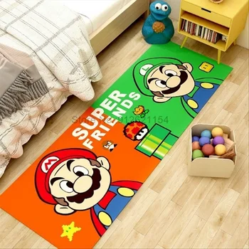 Коврики Super Mario для пола в спальне, гостиной, Длинный прикроватный коврик, Мягкий Моющийся ковер, коврик для входа на балкон 5