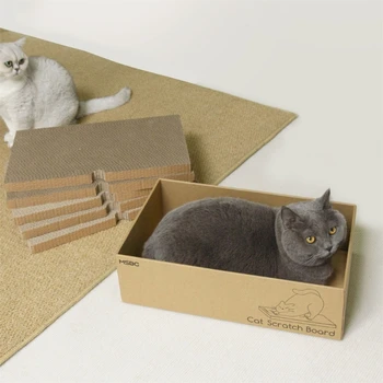 Когтеточки для кошек из гофрированного картона 5 в 1, Шлифовальные когти Делают Шлифовальные когти более интересной коробкой 1
