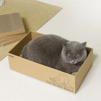 Когтеточки для кошек из гофрированного картона 5 в 1, Шлифовальные когти Делают Шлифовальные когти более интересной коробкой 3