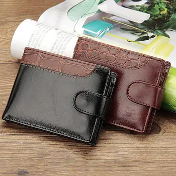 Кожаный бумажник, мужской Модный Повседневный Двойной кошелек для мужчин, искусственный кошелек для мужчин 2
