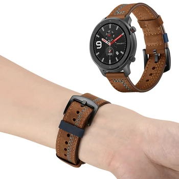 Кожаный ремешок для Huawei watch GT 4 2 3 4 46 мм браслет 20 22 мм ремешок для Samsung Galaxy Watch 6-4-Классический-5-pro ретро браслет 4