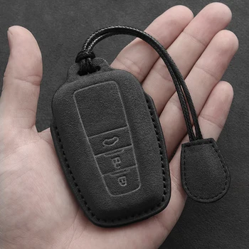 Кожаный чехол для ключей от автомобиля с 2/3 кнопками, брелок для ключей, Аксессуары из замши для Toyota Prius Camry Corolla CHR C-HR RAV4 Land Cruiser 1
