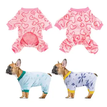 Комбинезон для домашних собак, одежда для домашних собак, зимняя одежда для щенков, защищающая живот, Комбинезон для маленьких собак, пижама, толстовка с длинным рукавом. 0