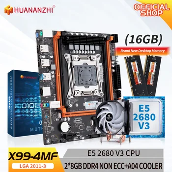 Комбинированный комплект материнской платы HUANANZHI X99 4MF X99 с процессором Intel XEON E5 2680 v3 с 2 * 8G DDR4 NON-ECC с кулером A04 0