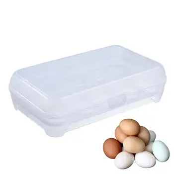 Контейнеры для хранения яиц 15 сеток Контейнер для хранения яиц Герметичный лоток для яиц с кареткой-диспенсером для кухонного холодильника