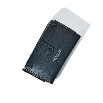 Корейский кошелек, Новый Модный кошелек, Женский Длинный кошелек на молнии, Простая сумка для мобильного телефона, сумка большой емкости 4