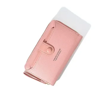 Корейский кошелек, Новый Модный кошелек, Женский Длинный кошелек на молнии, Простая сумка для мобильного телефона, сумка большой емкости 5