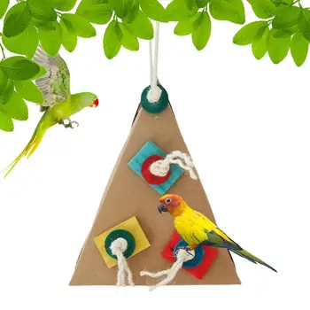 Кормовые игрушки для попугаев Игрушки для укусов птиц Треугольные Красочные Аксессуары для клеток для попугаев волнистых попугайчиков и попугаек-попугайчиков 0