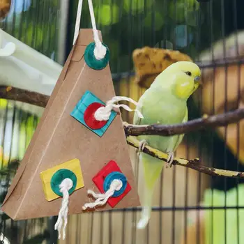 Кормовые игрушки для попугаев Игрушки для укусов птиц Треугольные Красочные Аксессуары для клеток для попугаев волнистых попугайчиков и попугаек-попугайчиков 2