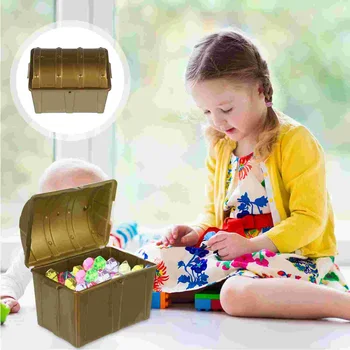 Коробка для охоты за пиратскими сокровищами, детское ретро пластиковое украшение для хранения игрушек, сувениры для вечеринок, Сундук для показа игрушек Маленький 5