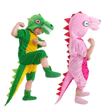 Костюм динозавра на Хэллоуин для маленьких мальчиков и девочек, костюм на Хэллоуин, Розовый Зеленый детский костюм динозавра