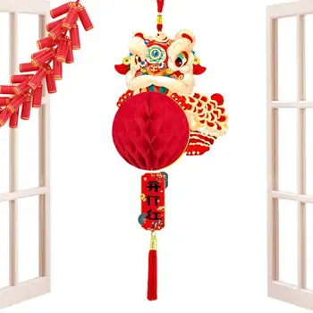 Красный фонарь 2024, украшение к китайскому Новому году, Традиционный Весенний фестиваль, Подвесной фонарь Фу, Подвеска для домашнего декора двери и крыльца 4