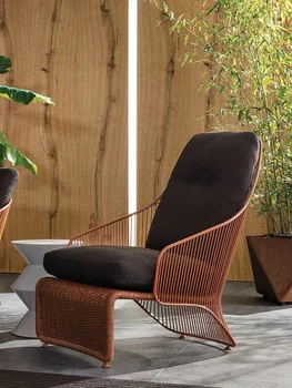 Кресло-лоза, дизайнерский диван из нержавеющей стали, журнальный столик на одну персону, балкон, образец мягкой мебели для гостиной, уличная мебель 4