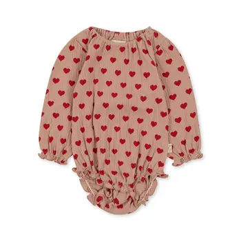 КС новый малышей Девушки милые сердцу блуза и брюки наборы бежевый / розовый хлопок детские осенние наряды, пижамные костюмы 1