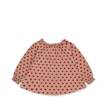 КС новый малышей Девушки милые сердцу блуза и брюки наборы бежевый / розовый хлопок детские осенние наряды, пижамные костюмы 2