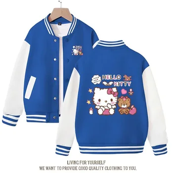 Куртка Sanrio Cinnamoroll, пальто Hello Kitty Kuromi, Весенне-осенняя Свободная Спортивная Бейсбольная форма, Одежда в подарок