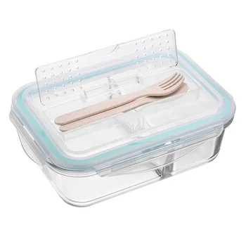 Ланч-бокс в корейском стиле, стеклянная коробка для Бенто для микроволновой печи, коробка для хранения продуктов, школьные контейнеры для еды с отделениями для детей 5