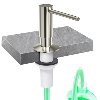 Латунный дозатор для мыла SAMODRA с удлинительной трубкой, комплект для дозирования жидкого мыла из матового никеля, моющее средство для кухонной раковины в ванной комнате 0