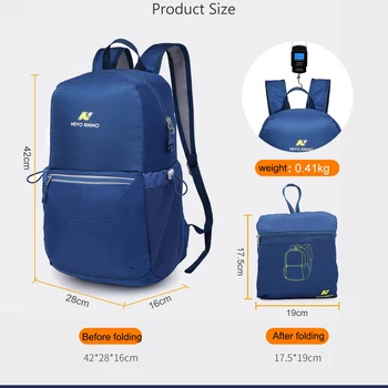 Легкая складная сумка для хранения из 210D нейлона, водонепроницаемая спортивная женская сумка для фитнеса, 20-литровый рюкзак для отдыха и путешествий 1