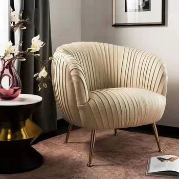 Легкое роскошное повседневное кресло-диван, односпальное кресло-диван, современное простое тканевое кресло для спальни