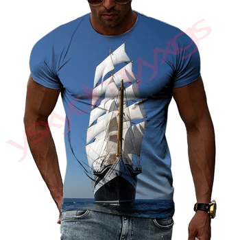 Летняя быстросохнущая мужская футболка с 3D-принтом в стиле хип-хоп, модная одежда с коротким рукавом на шее. 0