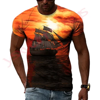 Летняя быстросохнущая мужская футболка с 3D-принтом в стиле хип-хоп, модная одежда с коротким рукавом на шее. 1