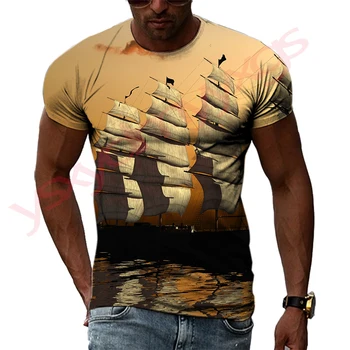 Летняя быстросохнущая мужская футболка с 3D-принтом в стиле хип-хоп, модная одежда с коротким рукавом на шее. 4