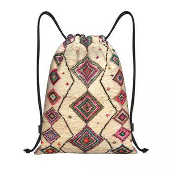 Марокканский берберский ковер, сумка на шнурке в стиле бохо, женская Мужская легкая Антикварная сумка в богемном геометрическом стиле для занятий спортом в тренажерном зале