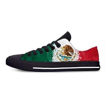 Мексика Мексиканский флаг патриотическая гордость модная забавная Повседневная тканевая обувь С высоким берцем, Легкие дышащие Мужские и женские кроссовки с 3D принтом 0