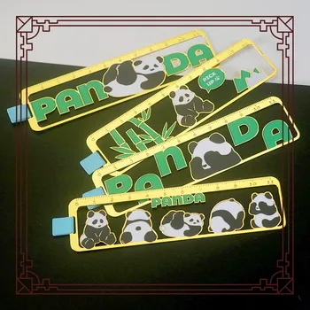Металлическая закладка с милой пандой в китайском стиле, полая дизайнерская линейка, креативные канцелярские принадлежности, новинка, подарки для студентов Kawaii Kids