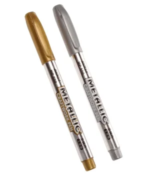 Металлическая маркерная ручка Baoke для рукоделия, 8 цветов, водонепроницаемые перманентные 1,5 мм маркеры для граффити, золотая, серебряная ручка, художественные принадлежности 5