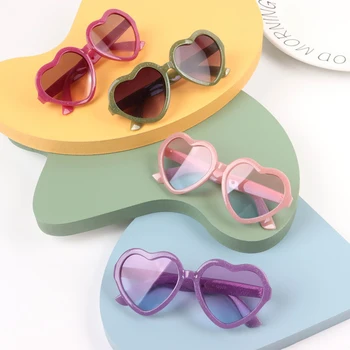 Милые Солнцезащитные очки для детей Градиентного цвета в форме сердца, защищающие глаза, Забавные солнцезащитные очки для фотосессии, Реквизит для вечеринки