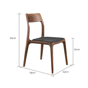 Минималистичный обеденный стул в скандинавском стиле, массив дерева, домашняя кожа, современные обеденные стулья, кресло, Садовая мебель для прихожей Sillas De Comedor 5