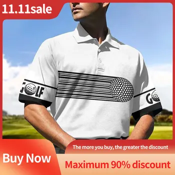 Модная мужская рубашка для гольфа Повседневная модная спортивная футболка с принтом Свободная дышащая, впитывающая влагу роскошная рубашка поло 0