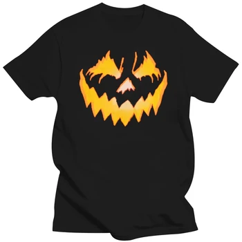 модная мужская футболка Jack-O-Lantern, тыква на Хэллоуин, оранжевая футболка, средний размер для взрослых, хлопковые футболки с графическим рисунком, повседневные топы 0
