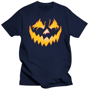 модная мужская футболка Jack-O-Lantern, тыква на Хэллоуин, оранжевая футболка, средний размер для взрослых, хлопковые футболки с графическим рисунком, повседневные топы 1
