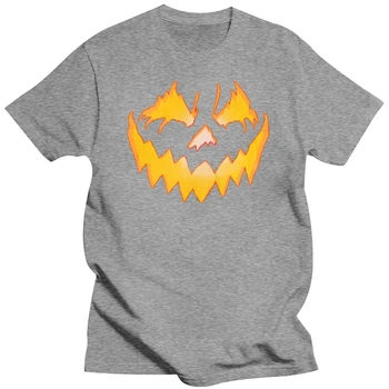модная мужская футболка Jack-O-Lantern, тыква на Хэллоуин, оранжевая футболка, средний размер для взрослых, хлопковые футболки с графическим рисунком, повседневные топы 2