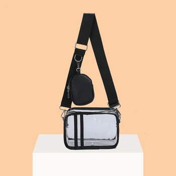 Модная прозрачная сумка через плечо из ПВХ для женщин, летняя маленькая прозрачная сумка через плечо, повседневная водонепроницаемая пляжная сумка с регулируемым ремешком