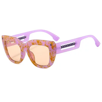 Модные женские солнцезащитные очки с кошачьим глазом, оттенки UV400, Винтажные Металлические ножки-цепочки, роскошные дизайнерские очки, Мужские солнцезащитные очки с градиентными линзами