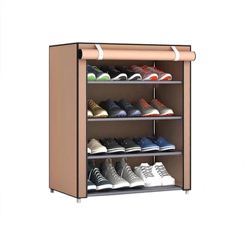 Модный многослойный органайзер для обуви Тканевый пылезащитный шкаф для обуви Съемная полка для обуви экономит место Для организации хранения обуви 1