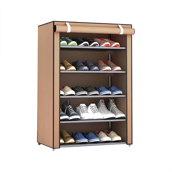 Модный многослойный органайзер для обуви Тканевый пылезащитный шкаф для обуви Съемная полка для обуви экономит место Для организации хранения обуви 3