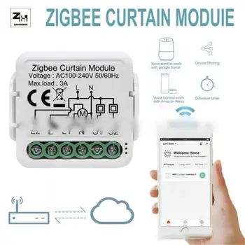 Модуль Интеллектуального Переключателя штор Tuya ZigBee 3.0 Для Рулонных Штор С Электродвигателем Жалюзи 1/2 Gang Работает С Alexa И Google Home