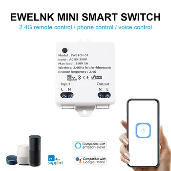 Модуль переключателя Wi-Fi eWeLink AC 220V 85-250 В 1-канальный пульт управления 2.4G Контроллер Умный дом Прерыватель работы для Alexa Google Home