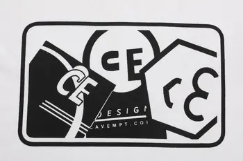 Мужская футболка CAVEMPT C.E, женская футболка с геометрическим принтом в виде алфавита 1:1, футболка CAVEMPT C.E. 2