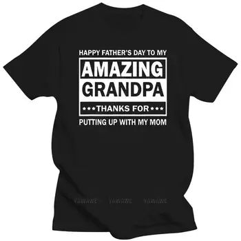 мужская футболка модный топ Для мужчин S Happy Fathers Day To My Amazing Grandpa винтажная футболка Подарок Для папы унисекс повседневные футболки 0
