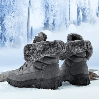 Мужские зимние ботинки с высокой трубкой 2023, новинка зимы, плюшевые и утолщенные зимние ботинки r большого размера, северо-восточные зимние ботинки с длинной трубкой 5