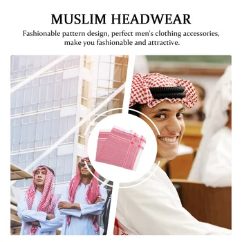 Мужской арабский шарф Шемах Хиджаб Мусульманский Арабский платок Тюрбан Повязка на голову в Дубайском стиле Повязка на голову в стиле Кеффия Ближний Восток 1