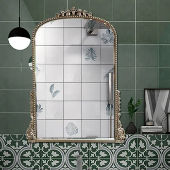 Настенное Скандинавское Зеркало Для Ванной Комнаты Прямоугольник Для Макияжа Золотой Дисплей Зеркало Для Ванной Комнаты Стеклянный Туалетный Столик Espejo Maquillaje Luz Мебель Для комнаты