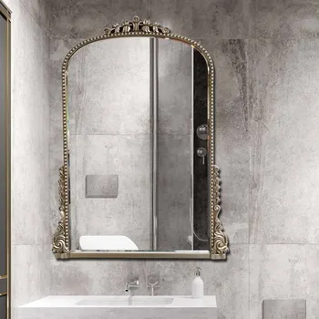 Настенное Скандинавское Зеркало Для Ванной Комнаты Прямоугольник Для Макияжа Золотой Дисплей Зеркало Для Ванной Комнаты Стеклянный Туалетный Столик Espejo Maquillaje Luz Мебель Для комнаты 5